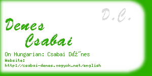 denes csabai business card